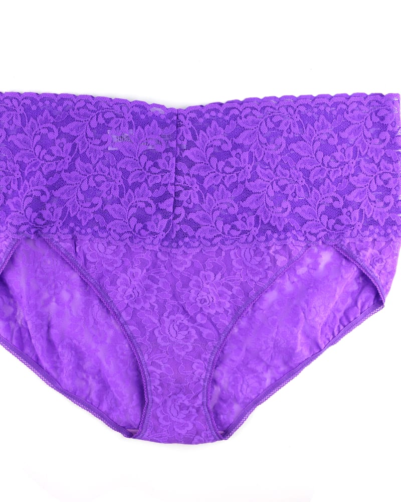 Front of a size 1X PLUS SIZE RETRO V-KINI in VDVP-VIVID VIOLET by Hanky Panky. | dia_product_style_image_id:272459